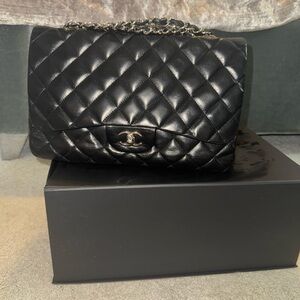Chanel Black Quilted Leather Bag RE DYED BLACK